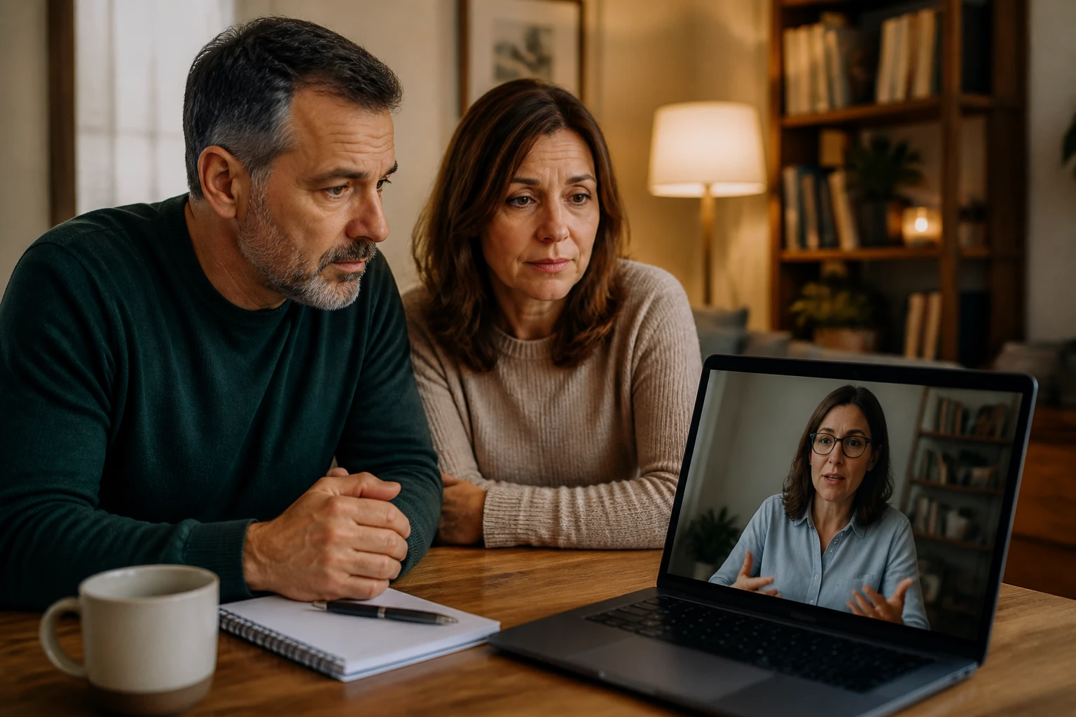 Family members joining a virtual support session for HomeBound IOP