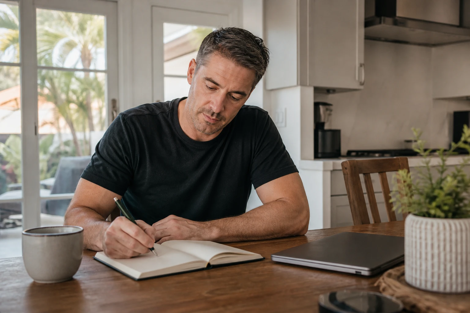 Client working on relapse-prevention planning during virtual IOP